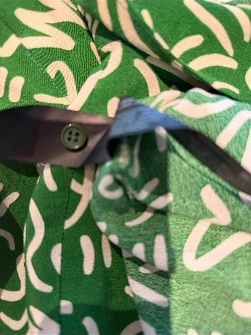 Zara Elora Green and White Printed Midi Dress NWOT - Picture 5 of 5